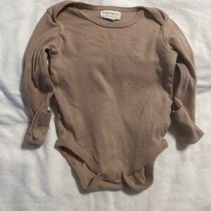 Kids Tan Long Sleeve Bodysuit